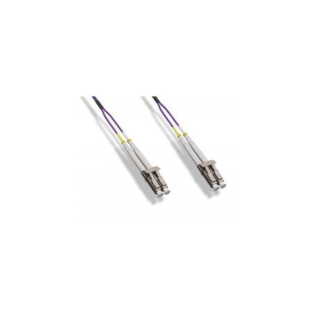 Cable Wholesale LC/UPC OM4 Duplex 2.0mm Fiber Optic Patch Cord, OFNR, 50/125 10Gbit, Violet Jacket, 20 meter 65.6ft LCLC-42020